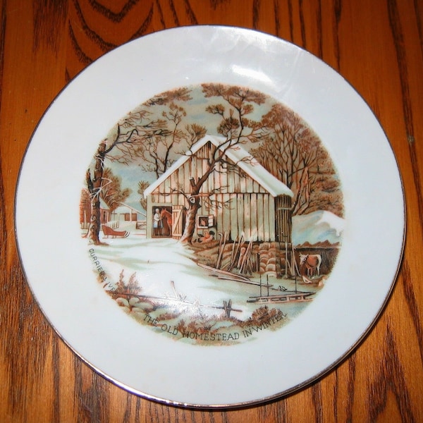 Currier & Ives "the Homestead in Winter" Collectors Plate - Etsy