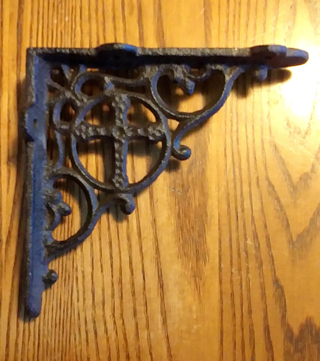 Brown Cast Metal Shelf Bracket W/cross Medieval Look 6 by 5 1/2 Etsy