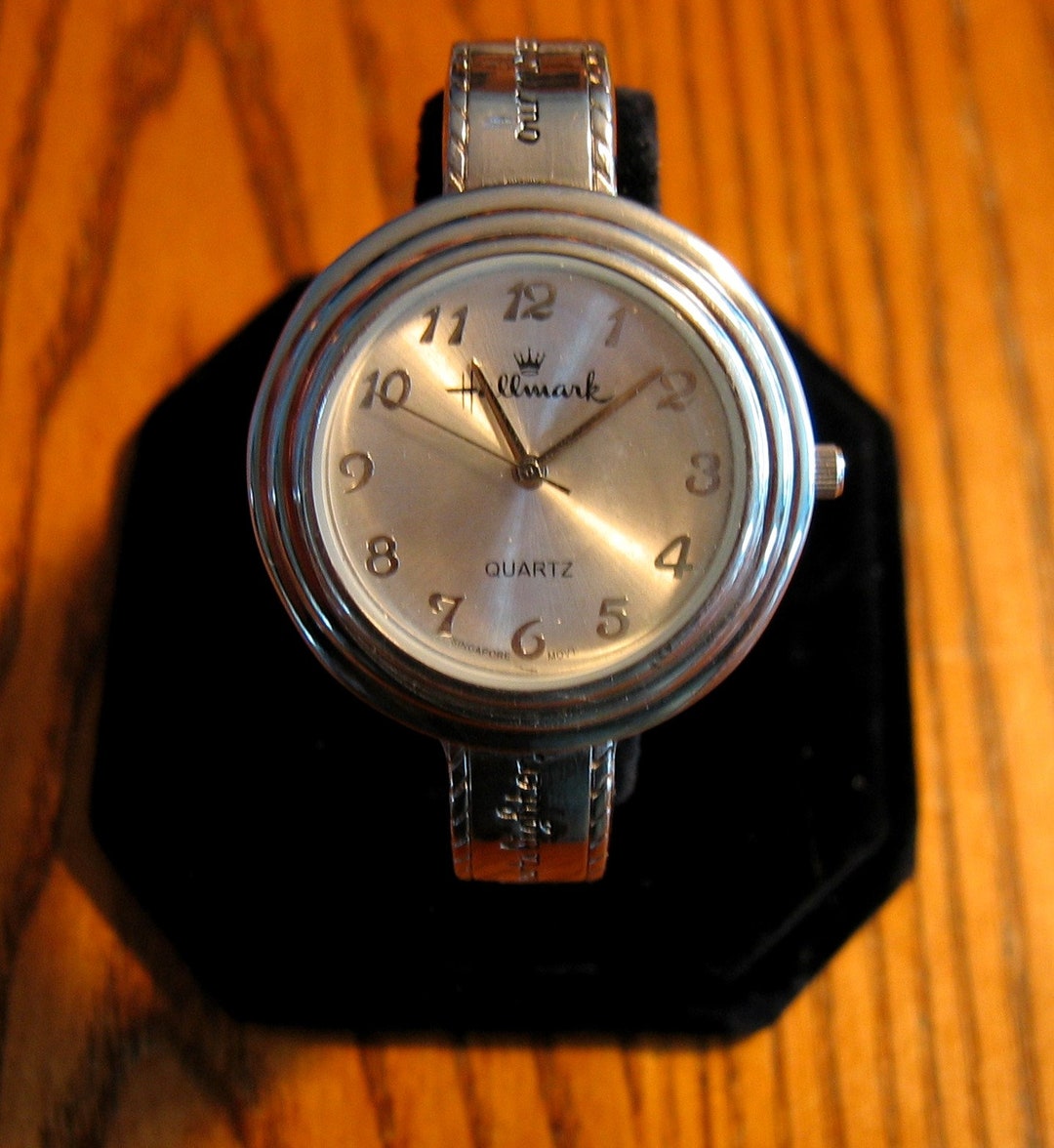 Hallmark Silver Inspirational Quartz Watch. Unworn With Inscribed Cuff ...