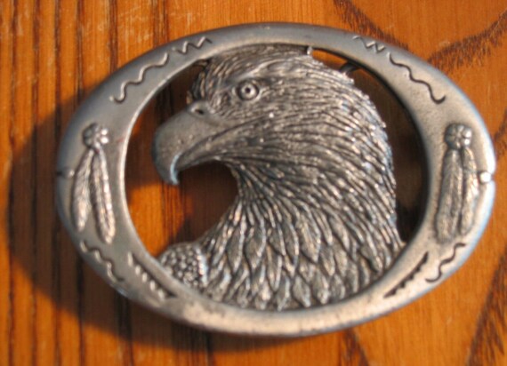 Colorado Silver Star EAGLE W/feathers Belt Buckle Made in  display picture 2
