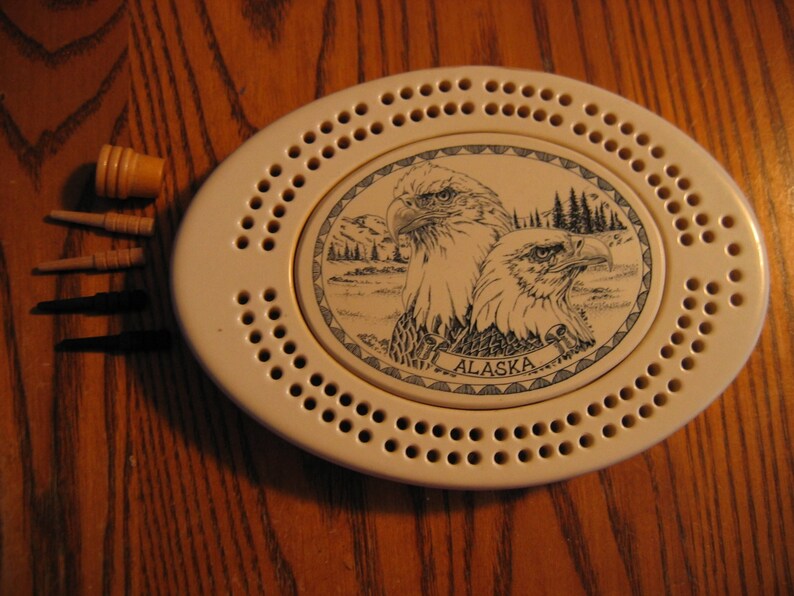 Awesome Scrimshaw CRIBBAGE BOARD Faux Polymer Ivory ALASKA - Etsy