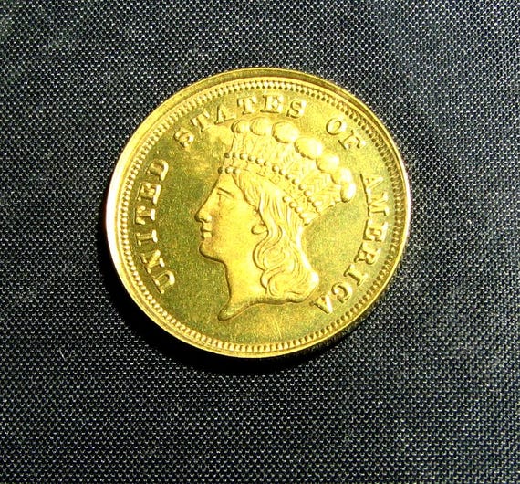 Copy of Rare 3 Dollar Indian Princess Gold Coin 1854-D Tribute