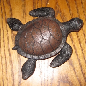 Brown SEA TURTLE 4&quot; Solid Model Antique Patina Finish