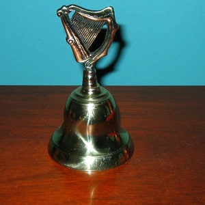 Polished Brass HARP Handbell-- Made in England