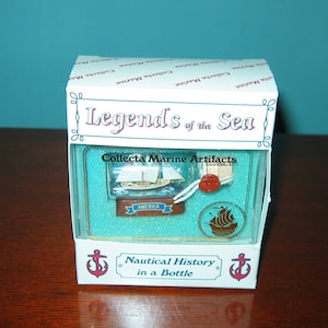 Mini Ship in a Bottle Historic YACHT AMERICA New OLD Stock from Art Store 90s