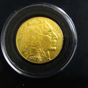 USA 50 Dollar Gold Coin Tribute Replica in Capsule- Buffalo Nicket 2008 Copy of One Ounce Gold Coin