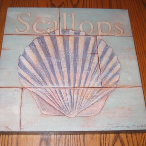 Stretch Canvas of a SCALLOP- Great Nautical Art by STEPHANIE MARROTT