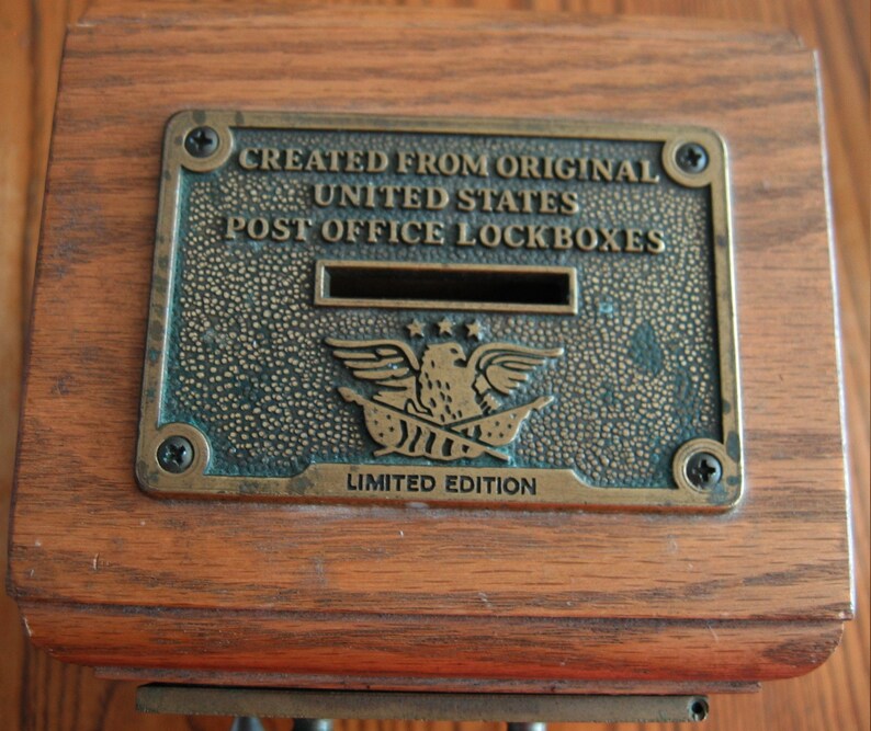 Antique POST OFFICE Lockbox Bank from old Post Office Boxes. Etsy