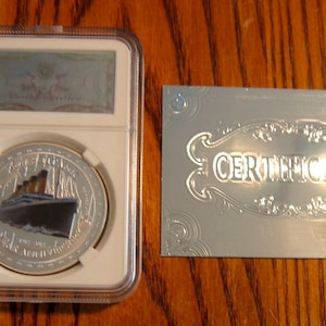 1912 -2012 Commemorative Silver Plated Slabbed TITANIC COIN Cameo PROOF issued Island of Tuvalo