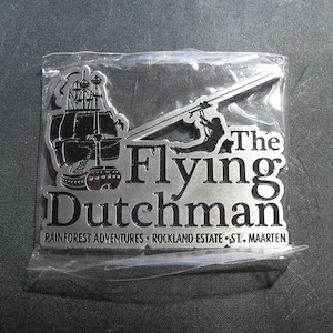 Vintage Souvenir THE FLYING DUTCHMAN, St. Maarten Pewter 2 1/2&quot; Magnet