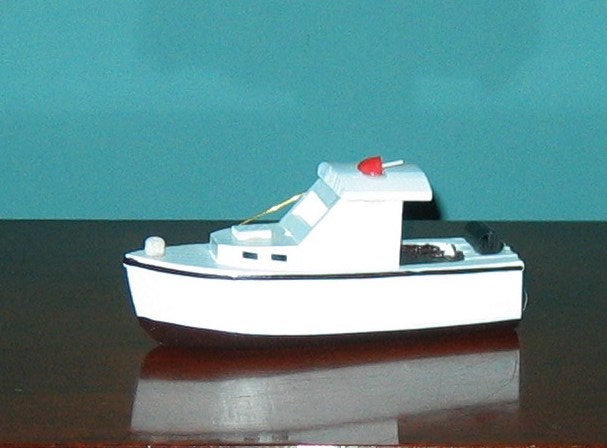Wooden Mini MAINE LOBSTER BOAT Model 5 Long- Fully Assembled
