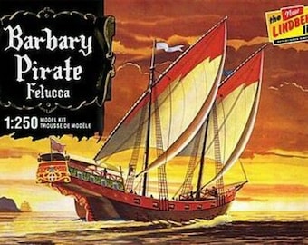 Kit de modelo de barco BARBARY PIRATES fabricado en EE. UU. Escala 1/250 Caja sellada de 5" de largo
