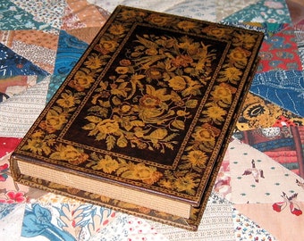 Vintage new Antique look Victorian Floral Storage Box crafted lined- Magnetic Closure