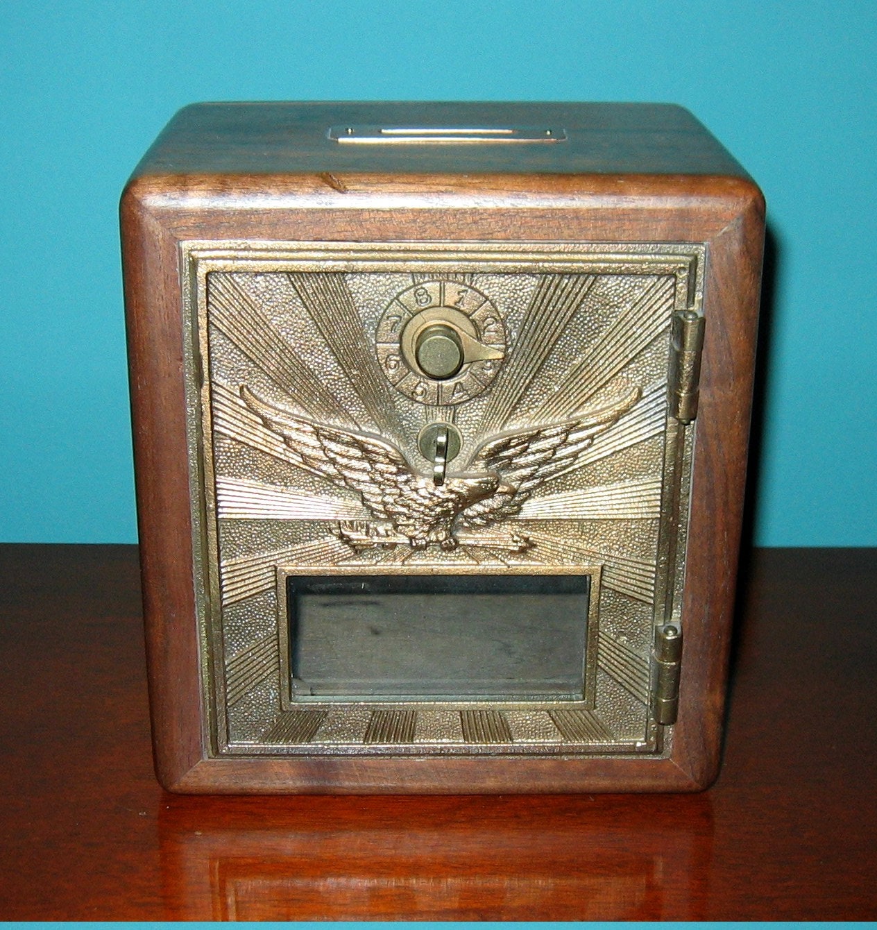 Larger Antique POST OFFICE Lockbox Bank from old Post Office Boxes