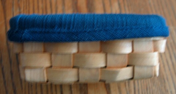 Taskets Renaissance Cute Retangular Basket w/Blue… - image 3