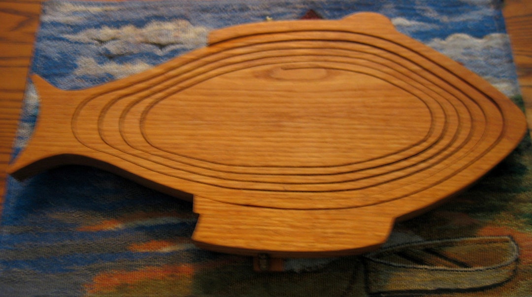 Handcrafted Collapsible Wooden FISH Basket Signed Whateverfor Etsy