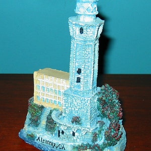 FAMOUS ALCRATRAZ  LIGHT, California Lighthouse Model from The Lighthouse Collection- Hand Painted