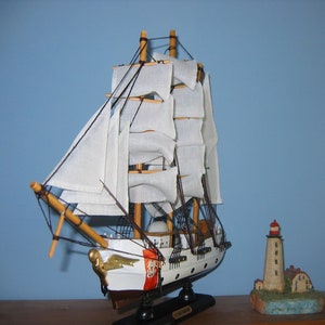 Wooden COAST GUARD Bark EAGLE Model Ship 13&quot; Long- Fully Assembled
