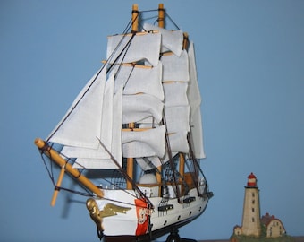 Drewniany model statku COAST GUARD Bark EAGLE o długości 13 cali – w pełni zmontowany
