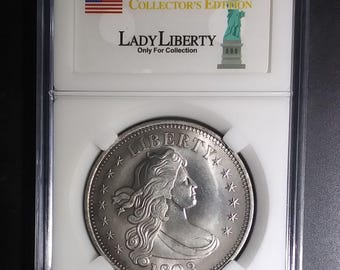 Super Rare 1803  &quot;Draped Bust Dollar&quot; Silver Plated Copy of Rarist Proof USA Coin Known