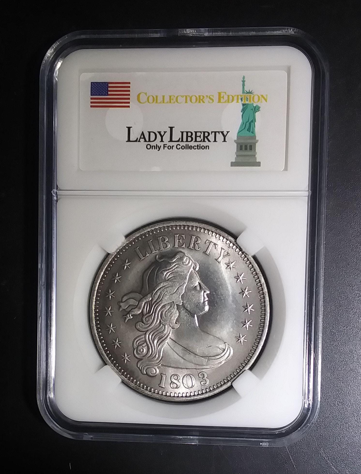 1803年　アメリカ　銀貨　ドレープドバスト 超希少な1803年「ドレープバストドル」銀メッキの希少価値の高い米国