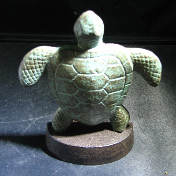 Cast Iron SEA TURTLE Doorstop. 5" high Antique Patina Finish- New Old Stock