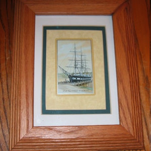 Framed rare &quot;Swap&quot; Playing Card of the CHARLES W. MORGAN Double Matted on Parchment Paper