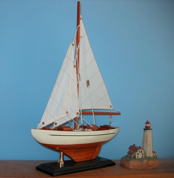 Wooden Ship Model Deep Shoal SLOOP Sailboat 10 Long - Etsy