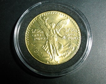 Pièce Commémorative 50 Pesos 1968 Plaquée Or - Réplique Collection, Déesse Chance Mexicaine - Cadeau Collectionneur