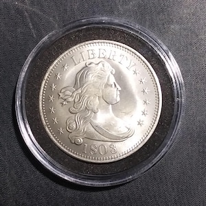 Super Rare 1803  &quot;Draped Bust Dollar&quot; Silver Plated Copy of Rarist Proof USA Coin Known in Capsule