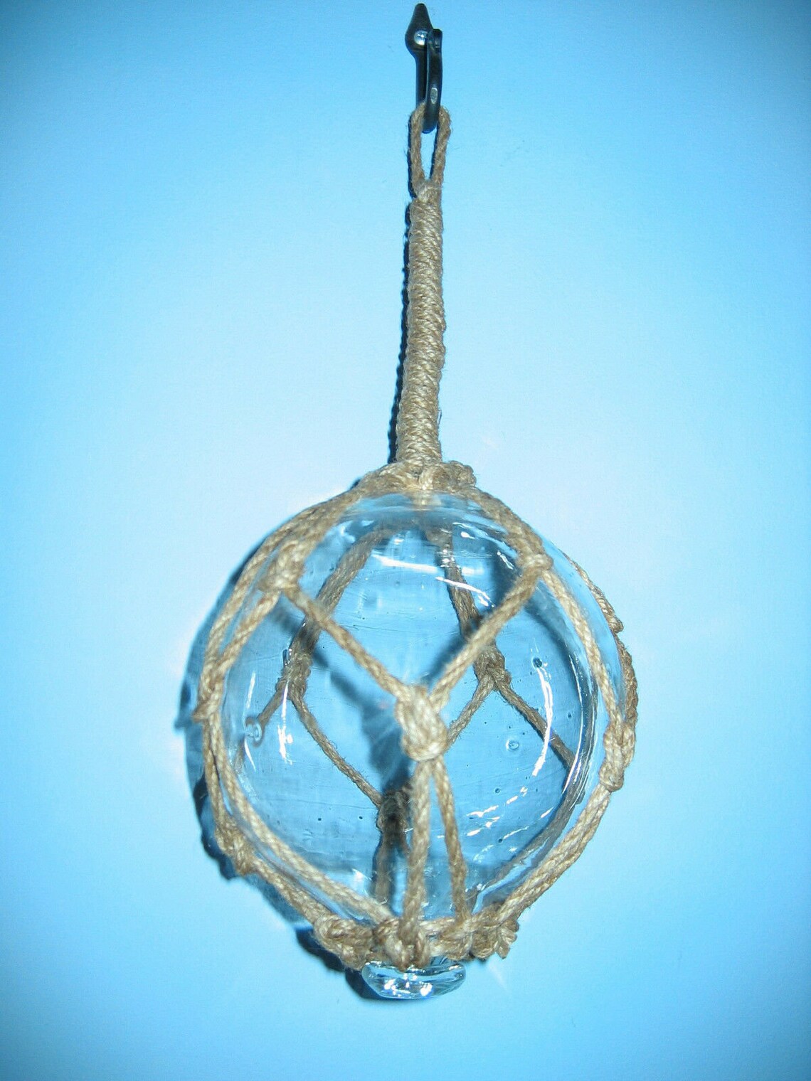 Hand Blown GLASS FISHING Float With MACRAME 12 Hanger Etsy