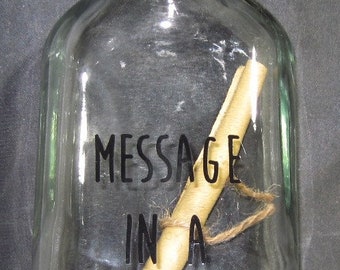 Large MESSAGE IN A BOTTLE Kit 10" Tall "Antique" Bottle with Cork & Parchment