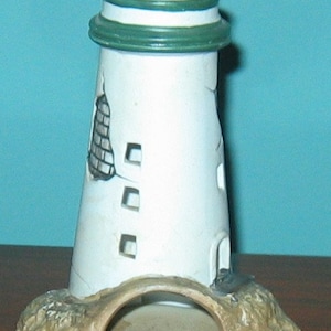 Vintage Ceramic Lighthouse Model 6 1/2&quot; tall Ready for Tea Light  LEFTON?