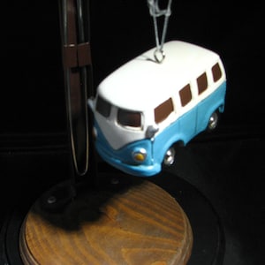 Mini Micro Bus Tree Ornament - Painted resin model with great details.
