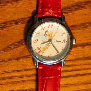 DISNEY Licensed TINKER BELL &quot;Special Edition Collector&#39;s Series&quot; Red Strap/ Fresh Battery