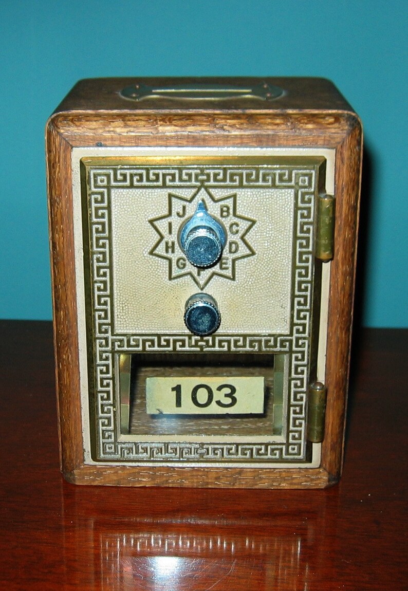 Antique Post Office Lockbox Bank From Old Post Office Boxes Etsy