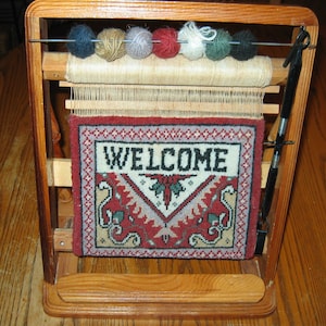 Crafted Loom Weaver WELCOME RUG for a Perfect Gift for your Weaver Friend.  Excellent!