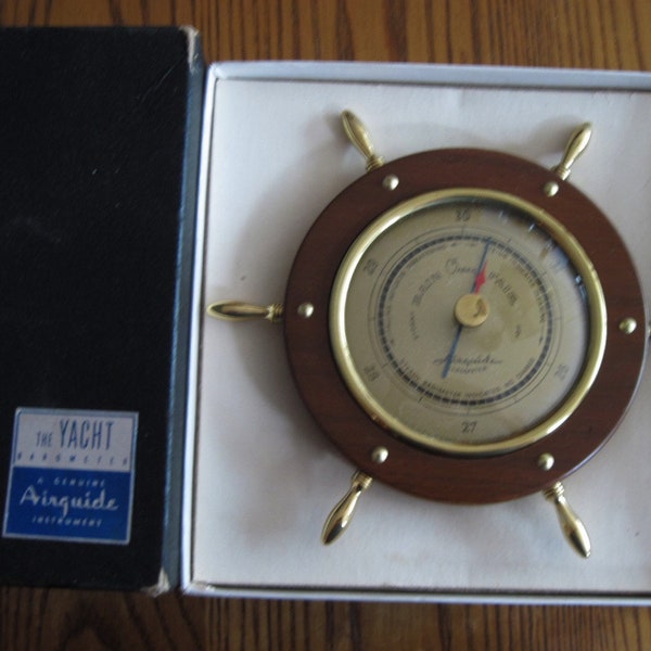 Prisitne Mint in Bos  Marine Barometer by Airguide Instruments, USA  7" Diameter Model "Yacht"