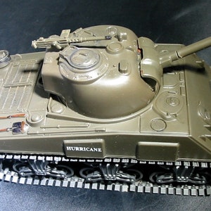 WW2 SHERMAN "Hurricane"  M4  TANK -Assembled Model w/Moveable Tracks, plus Bonus!