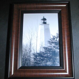 Sandy Hook Lighthouse Portrait in Black and White- Seldom Seen Pose-