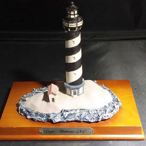 Cape Hatteras Lighthouse, North Carolina Premier Lighthouse Fine model on Cherry wood- Gorgeous Display