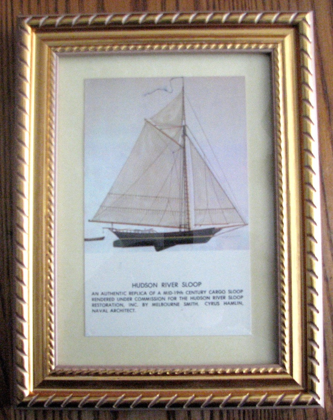 Framed Artwork of a HUDSON RIVER SLOOP by Marine Artist/designer ...