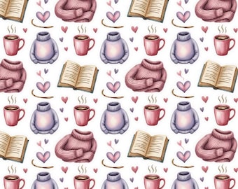 Tessuto Books & Coffee - Venduto a mezzo metro