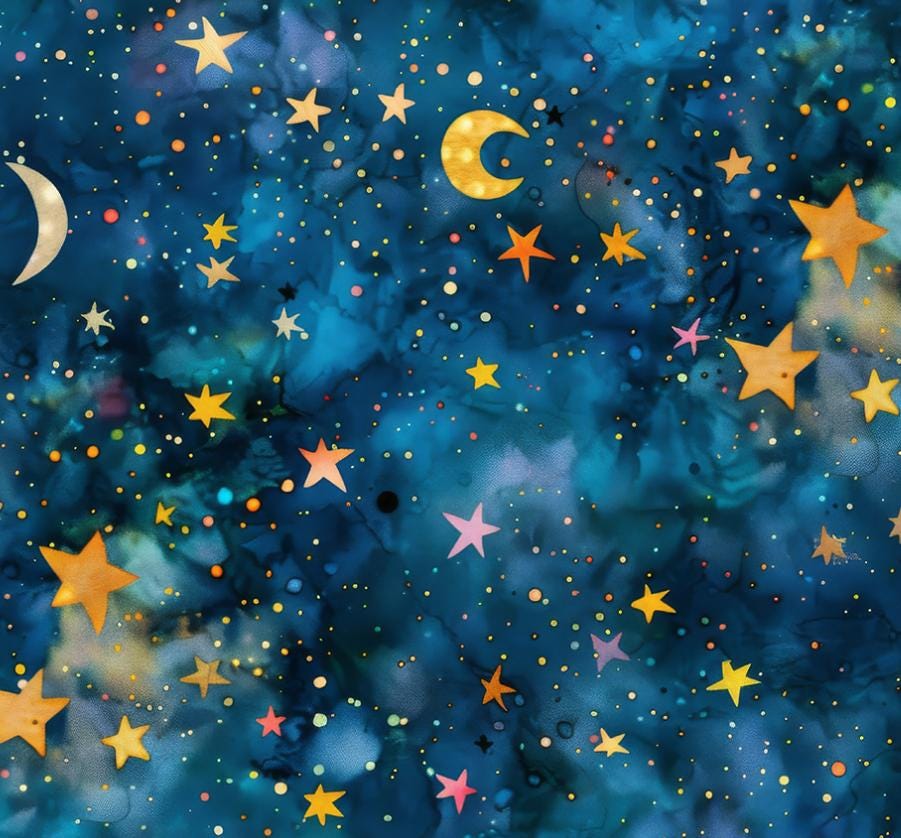 Tessuto Navy Stars Constellation Space Tessuto 100% Popeline Di - Foto 9