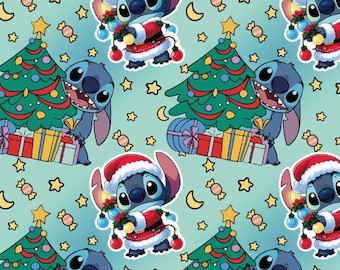 Tessuto di cotone Anime - Stampa Disney con ricamo - Materiale per cucito artigianale - Al metro quadro