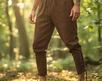Mittelalterliche Wikinger Hose für LARP Cosplay, Renaissance Faire Wikinger Kostüm, Fantasy Cosplay Outfit für Männer