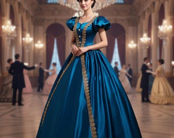 Viktorianisches Kleid, Mittelalter Kostüm, Renaissance Ballkleid, historisches Kleid für Cosplay, LARP und Reenactment
