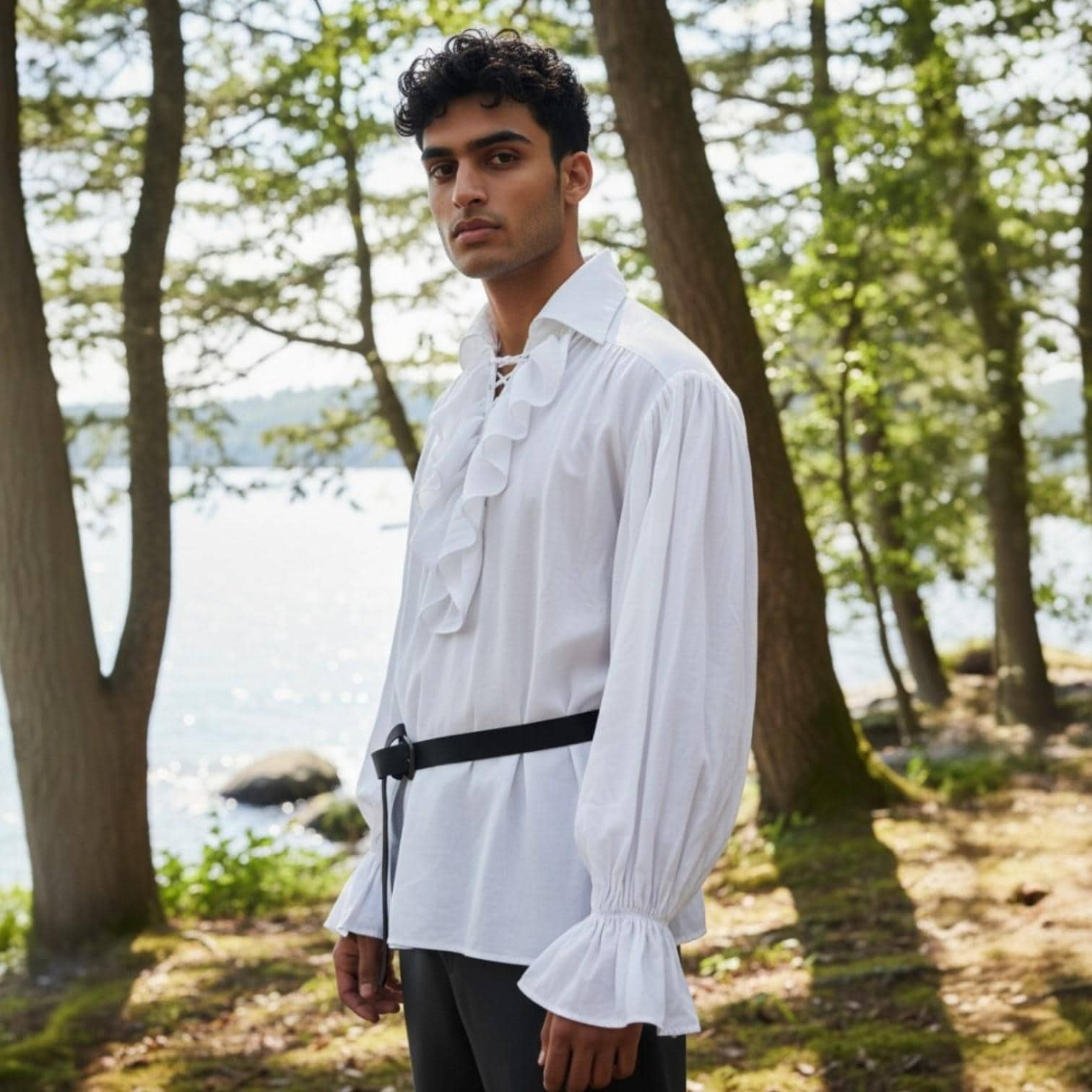 White Ruffle Shirt Men - Etsy Singapore