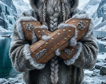 Wikinger Armschienen, traditionelles historisch-inspiriertes Design für ren faire, mittelalterliches Cosplay Outfit