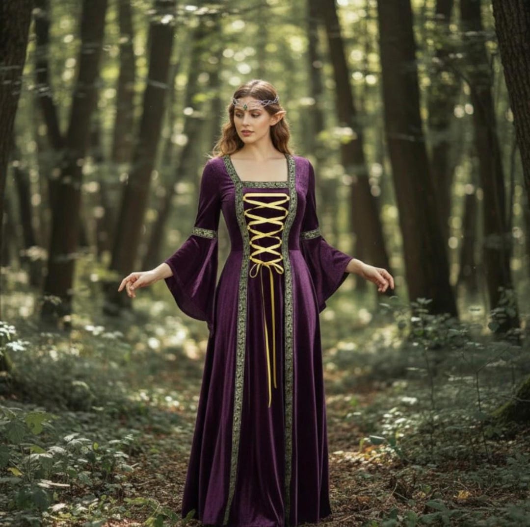 Modern Elf Robe Medieval Elven Dress Fantasy Costume, Elf Costume for Fantasy Larp ...